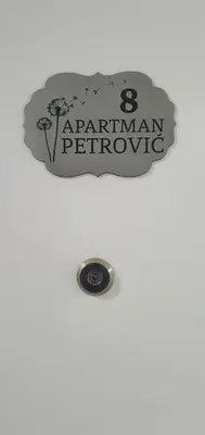 a skateboard with a sign on top of it at Apartman TADEJ & FREE PARKING in Vrnjci