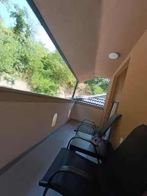 a view from the inside of a train looking out the window at Apartmani Smiljković90 in Aleksandrovac