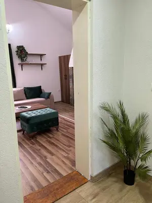 a living room with a couch and a plant at Vikendica Bellini 3 in Soko Banja