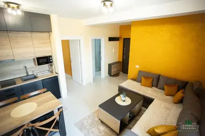 a living room with a couch and a table at FAMILY APARTMENTs 3 in Vrnjačka Banja