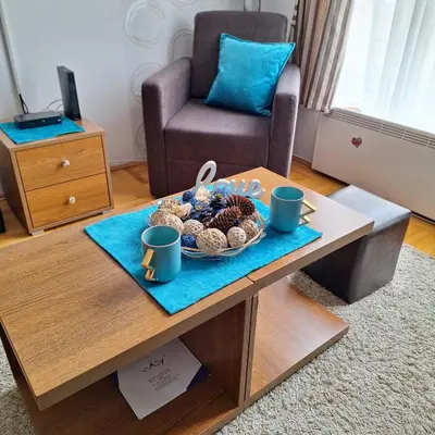 a coffee table with a bowl of food on it at Kraljevski kutak Kraljevi čardaci in Kopaonik
