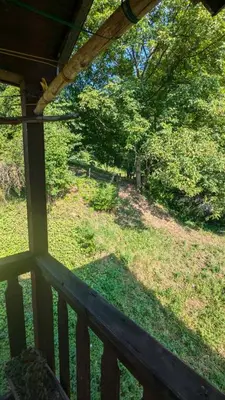 a view of a yard from the porch of a house at Gordana in Senjski Rudnik