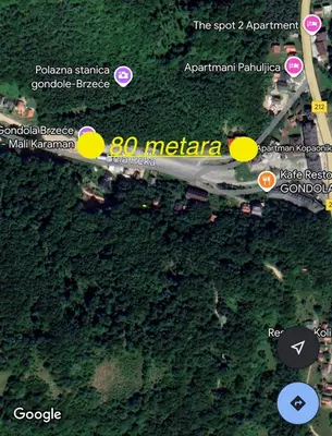 an overhead view of a map of the region of metroza at La familia Kopaonik in Brzeće