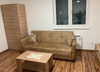 a living room with a couch and a table at Apartman Raj in Vrnjci