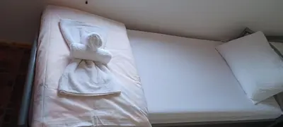 a statue of an angel laying on a bed at Vikendica Sofia in Žagubica