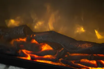a piece of meat on fire in a grill at Apartmani Stanković in Vranje