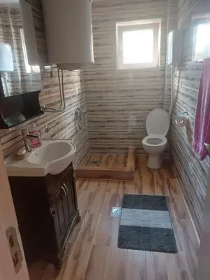 a bathroom with a sink and a toilet at Dukat 3 in Soko Banja