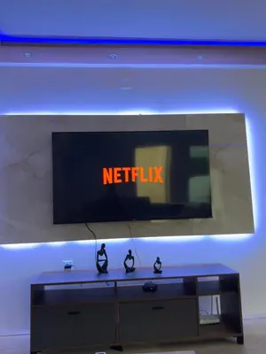 a television with a netflix sign on a wall at Brasic Apartman in Zaječar