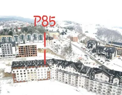 a view of a city in the snow at Mips Amadeus P85 in Cajetina