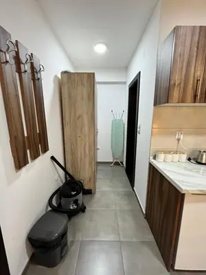 a kitchen with a counter and a stove in a room at Apartman Nestoria Sokobanja in Soko Banja