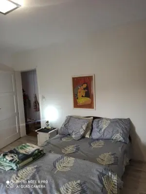 a living room with a bed and a couch at Kuća na dan in Supnje
