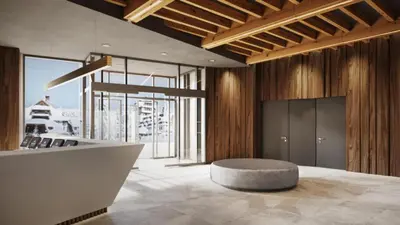 a large room with a large tub and a table at Kopaonik Woodside Hotel SKI - SPA in Kopaonik