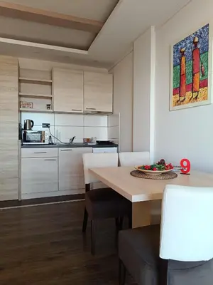 a kitchen with a table and chairs in a room at Milmari M9 in Kopaonik