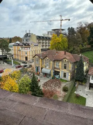 a group of houses in a city with a crane at Mimis place in Vrnjačka Banja