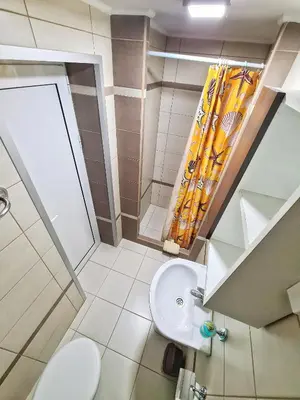 a small bathroom with a toilet and a sink at Vila Aleksandra 2 Studio 2 in Soko Banja