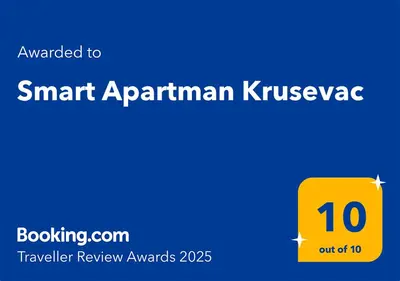 a yellow rectangle with the words smart apartment istg istg istg istg istg istg istg istg at Smart Apartmani in Kruševac