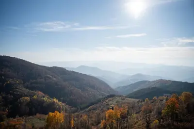 a view of a valley in the mountains at Boggi Apartman, Kopaonik in Kopaonik