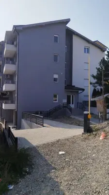 a building with a skateboard ramp next to a building at Četiri dragulja in Soko Banja