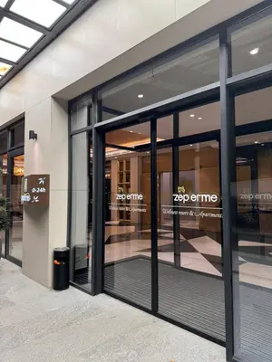 a store front with glass doors in a building at Zepterme 511 in Vrnjačka Banja
