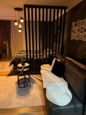 a living room with a couch and a table at Black Elegant & Spa Kop in Kopaonik