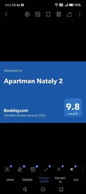 a screenshot of the appointment tracker on a phone screen at Apartman Nataly 2 in Kruševac