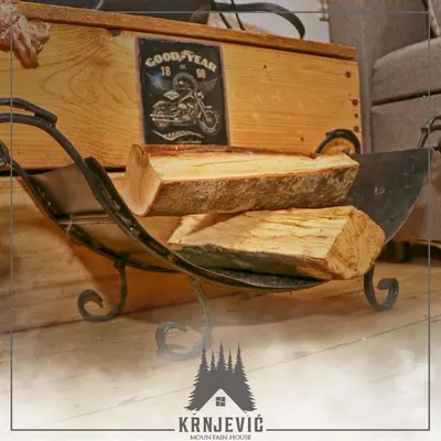 a wheelbarrow with a sign on top of it at Vila Krnjević Jastrebac in Buci