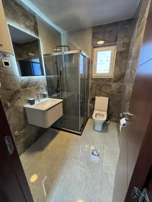 a bathroom with a shower and a sink and a toilet at Vila Banovic in Kopaonik