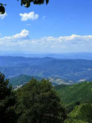 a view of a valley from the top of a mountain at Woodland B65 Residence Hill Kopaonik in Kopaonik