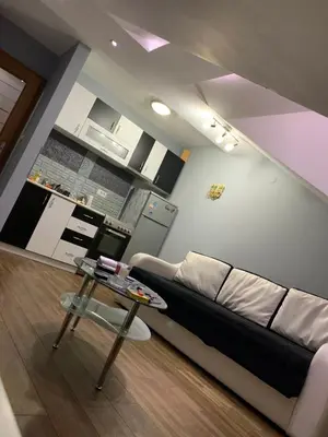 a living room with a couch and a table at Apartman Sofi in Vrnjačka Banja