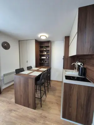 a kitchen with a table and chairs in a room at Avalon apartments in Kopaonik