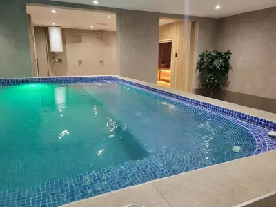 a large swimming pool in a hotel room at Cozy Kop, Free Parking, SPA for additional price in Kopaonik