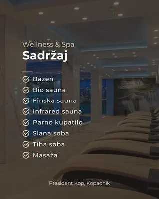 a room with a row of beds with words on the wall at President Kop A104 in Kopaonik