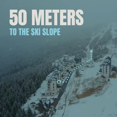 an aerial view of a resort in the snow with trees at Ski2Door Apartment - Sunčani Breg, 50m from Ski Slope in Kopaonik