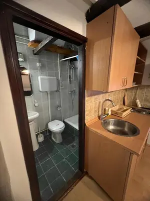 a small bathroom with a sink and a toilet at Centar kop in Kopaonik