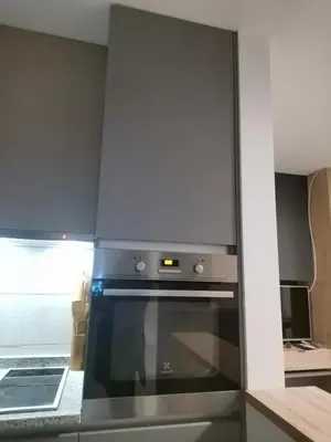 a kitchen with a stainless steel stove top oven at Janković in Vranje
