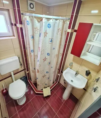 a bathroom with a toilet and a sink at Vila Aleksandra 2 Studio 14 in Soko Banja