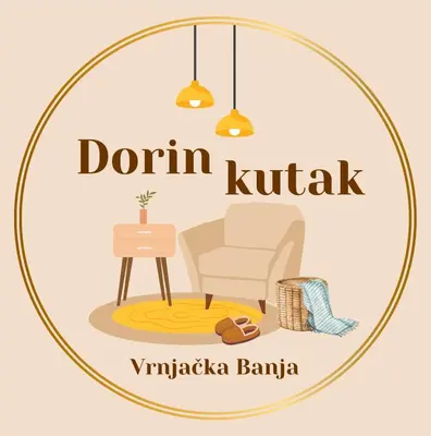 an illustration of a living room with a chair and a table at Dorin Kutak in Vrnjačka Banja