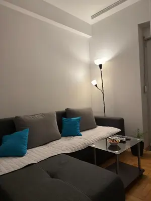 a living room with a couch and a table at Apartman Filip2 in Kruševac