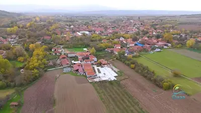an aerial view of a house in a subdivision at Etno selo Katunija in Katun