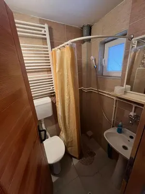 a small bathroom with a toilet and a sink at Apartmani Manojlović in Crni Vrh
