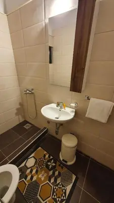 a bathroom with a sink and a toilet at Rezervat in Jelašnica