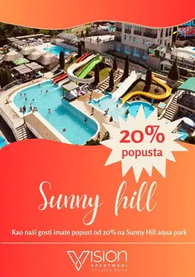 a flyer for a swimming pool at a resort at Vision apartmani Goč in Goč