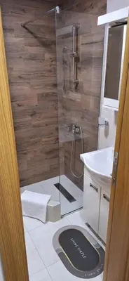 a bathroom with a shower and a sink at Soko Bajka 1 in Soko Banja