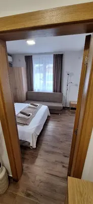 a bedroom with a bed and a couch in a room at Soko Bajka 1 in Soko Banja