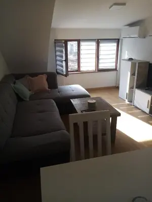 a living room with a couch and a table at Apartman Petrovic in Vrnjačka Banja