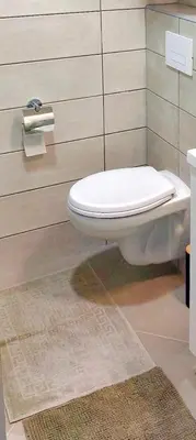 a bathroom with a toilet in a room at Apartman Lena in Vrnjačka Banja