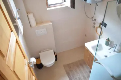 a small bathroom with a toilet and a sink at Montana Goc in Goč