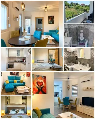 a collage of different pictures of a living room at Apartman Kety Sokobanja in Soko Banja