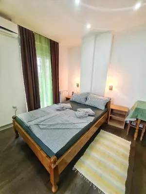 a bedroom with a bed in a room with a window at Vila Aleksandra 1 Sokobanja in Soko Banja