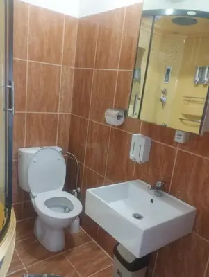 a bathroom with a toilet and a sink at BoHan sobe Vladičin Han in Vladičin Han